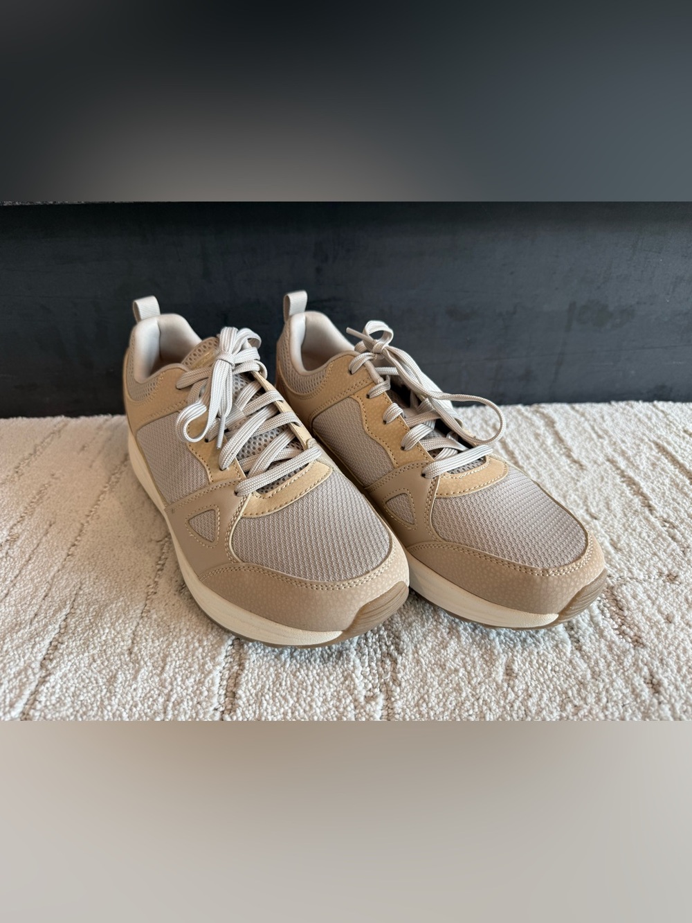 Neutral Beige Athletic Sneakers